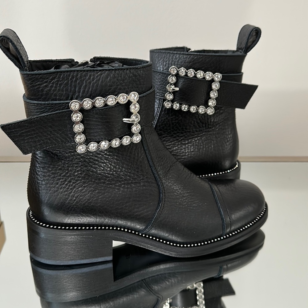Zadig & Voltaire Crystal Buckle Women’s Boots. NEW US 8